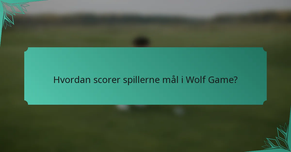 Hvordan scorer spillerne mål i Wolf Game?